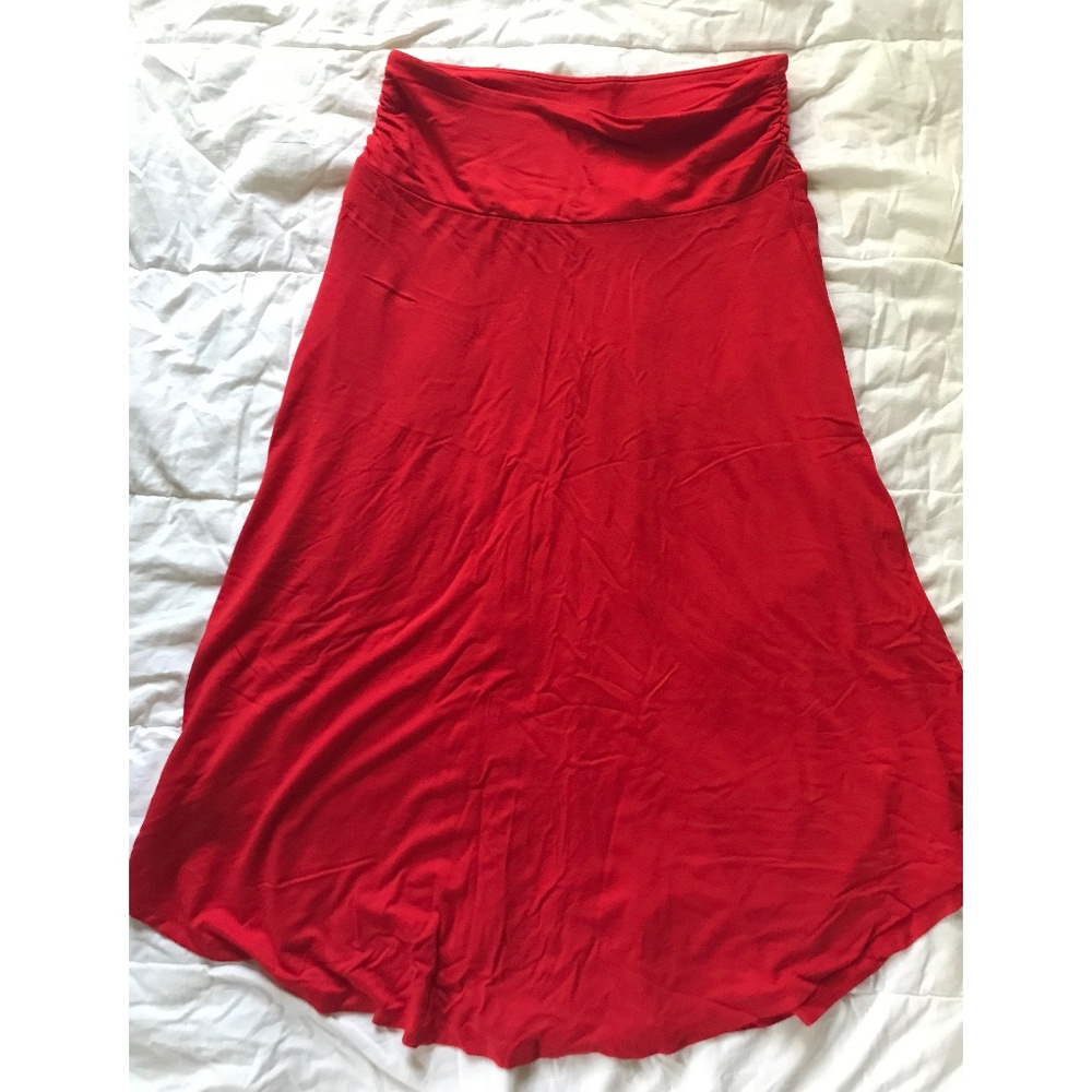 Artisan NY Midi Stretch Rayon Skirt - Red, S